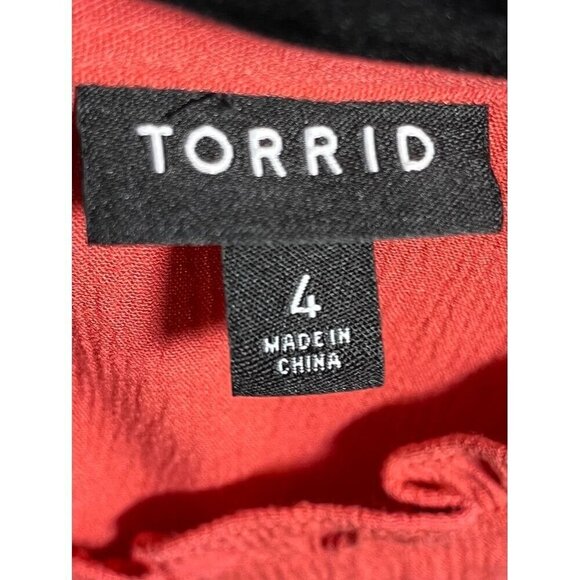 Torrid Floral Top 4X Pink Crinkle Folk Hippie Indie Granola Gauze Boho Western - Picture 2 of 16